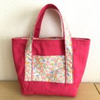 作品【ay...さま 専用】トートバッグ◎ラズベリーピンク◎花柄