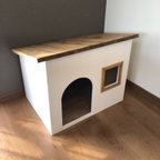 作品キャット ドッグ ハウス 犬 猫小屋 片屋根 室内用　受注製作