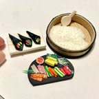 作品ミニチュアフード:手巻き寿司セット miniature food: hand-rolled sushi