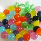 作品【選べる7色】キャッツアイラウンドビーズ・6mm(20個)［beads-033~039］