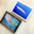 作品アート作品A5プリント「極彩色のスイミー＆鯨のスイミー」