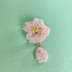 作品桜のブローチ小【ビーズ刺繍】