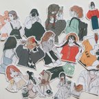 作品633-240 海外　可愛いガール　人物　フレークシール