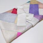 作品ポジャギ　袱紗 第３段　色いっぱい　絹１００％　　覆い布にも