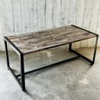 作品鉄と木のオールド仕上げローテーブル Iron and wood Low table MI-MI-MOKO(ミーミーモコ)