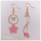 作品桜♡ピアス♡イヤリング♡アシンメトリー♡春