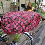 作品自転車かごカバー・Lサイズ【薔薇・ピンク】