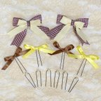 作品《SALE‼️》💛ヘアメ リボン セット🤎/クリップ　ロリータ ロリィタ 量産 量産型 ゆめかわいい セール