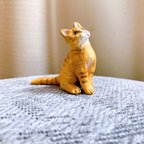 作品茶トラ　猫　ミニチュア　フィギュア　置物　オブジェ　一点物