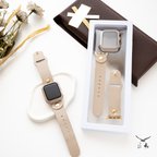 作品AppleWatch バンド  ケース セット【 シュリンクレザー 】 本革 ニッケルフリー シンプル ベルト 時計 アップルウォッチ ギフト HW01K