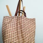 作品BASKET 2way ECOバッグ〜取手Brown ポケットBeige~