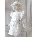 作品Cotton100% 四つ葉クローバーのワンピース (Size 80~100)