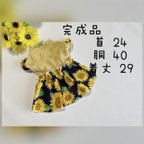 作品犬服『完成品　🌻ひまわり　②ワンピース　ネイビー』