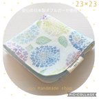 作品安心の日本製ダブルガーゼ使用『優しい肌触りのガーゼハンカチ』紫陽花　アジサイ　ガーゼ　ハンカチ　大人　女性