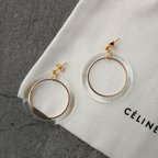 作品クリアリング×ゴールドリングピアス