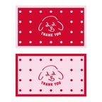 作品🐶犬のワンポイント🐶(ピンク×レッド)メッセージカード/サンキューカード/ミニカード