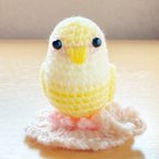 作品コザクラインコ(シナモン)あみぐるみ　ニコニコ可愛いインコさん人形　うちの子さんに、あなたのお供に、プレゼントにも❤️