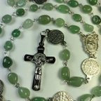 作品ロザリオ【１点物】(205)アベンチュリン カトリック 十字架 クロス Rosary,Catholic,Prayer Beads,Jesus Christ Crucifixion Cross