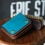 作品ショート トラッカーウォレット / Short Tracker Wallet < イタリアンレザーターコイズ >