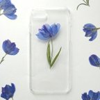 作品押し花のiPhoneケース デルフィニウム