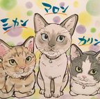 作品【ペットの似顔絵】描きます。大好きニャンコ♡可愛い愛猫　プレゼントにも。色々なタッチ、立体、陶芸などにもチャレンジ中！