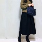 作品微起毛ウール混紡ロングギャザースカート【サイズ、色有り】【受注製作】