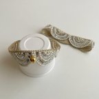 作品【 pearl and mirror round collar 】キラキラ輝く丸襟首輪!