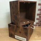 作品★Antiqueエイジング加工★BOX★幅40㎝ ×高さ28.5㎝×奥行き42㎝♪brown