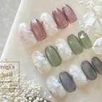 作品ネイルチップ No.126 フラワーネイル nail ジェルネイル