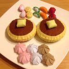 作品【フェルトままごと】**ホットケーキセット**