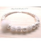 作品cotton pearl beads ball necklace/AW