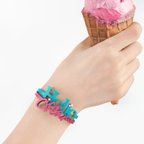 作品"ice cream Holic" レタリングレザーダブルブレスレット