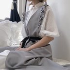 作品エプロンにも私服にも◯大人のフリルエプロンワンピース