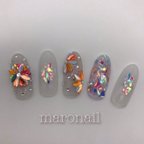 作品リーフホロが主役✨キラキラネイルチップ💅