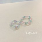 作品bi-color flower 3beads ✿ ビーズリング