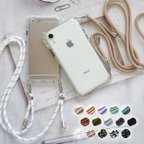 作品スマホケース スマホカバー iPhoneケース シリコン シンプル iPhone ケース【縦横スト穴iPhoneショルダー×両吊りロープストラップ】