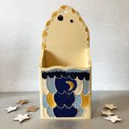 作品［完売］よりそう月と星の木箱 小物入れ 収納箱 月と星の家具