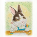 作品あなたの 似顔絵 ♡動物化 します ペット ( 犬 ・ 猫 ・ うさぎ etc… )とご一緒もO.K.　手描き イラスト 原画 オーダーメイド プレゼントにどうぞ