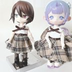 作品プリーツ型ブラウンチェックワンピース【ねんどろいど/オビツ11】