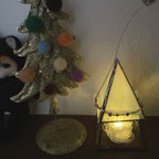 作品☆t様 ご予約品☆月を見上げる斜めの家＊LEDキャンドル(白い屋根)