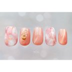 作品pinkマグネットジェル♡ 【スペチップ付き&送料無料！】　ネイルチップ　マグネットジェル　お花ネイル　ブライダルネイル　ブライダルネイルチップ　大人ネイル　シンプルネイル　パールネイル