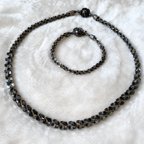 作品「necklace + bracelet」 ネックレス　ブレスレット　セット販売　ビーズアクセサリー