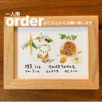 作品【一人用】植物で彩るオーダーメイド命名書(ポストカードサイズ)