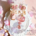 作品【4.20 夜20時～Miureaさまminneにて再販】Miurea×Violet Beautyコラボ🦋.*˚はかない夢の胡蝶《ふんわりさくら日和のティータイム🌸耳飾り》(イヤリング・ピアス可)