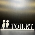 作品アクリルサインプレート　TOILET ホワイト