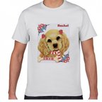 作品Mサイズレトロちっくなワンコ柄Tシャツメンズアメコカアメリカンコッカースパニエル犬ワンコ垂れ耳たっぷりサイズ男女兼用 