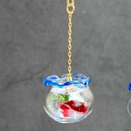 作品【片耳販売】日本の夏を感じる金魚鉢のミニチュアピアス イヤリング 