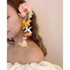 作品完成品𖧷ミディ胡蝶蘭のflower ear cuff.