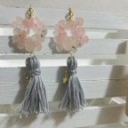 作品春めく 紫陽花ピアス