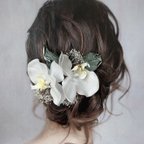 作品《再販》胡蝶蘭 ヘッドパーツ 髪飾り ヘアアクセサリー 和装  前撮り 卒業式